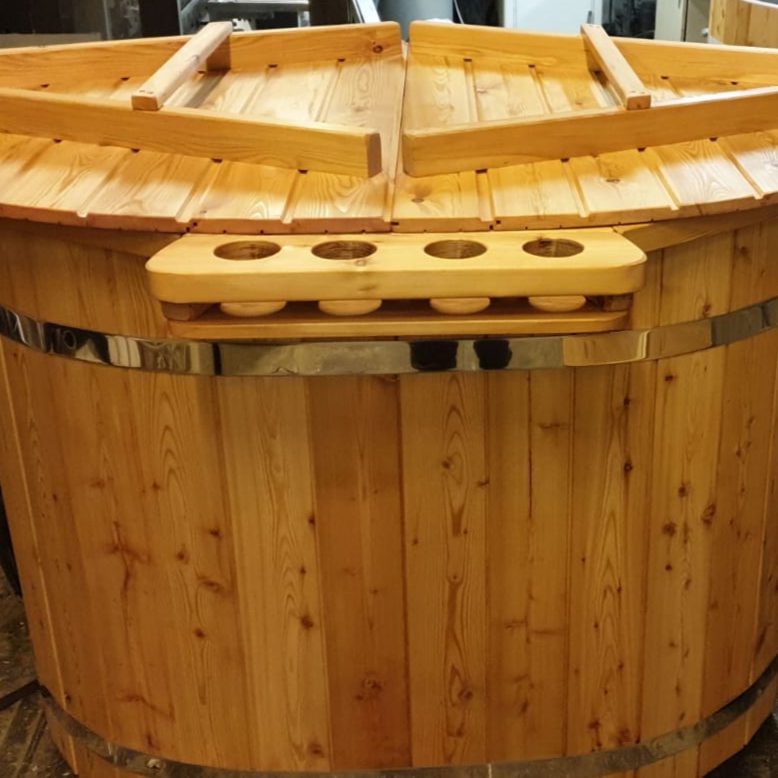 delstahl oval Badefass mit Lärhe